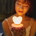 thumbnail image 2 of Bonita luz de noche LED para escritorio, lámpara táctil con forma de corazón, lámpara de noche para guardería, luz con forma de corazón, corazón rosa, 2 of 5