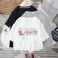 thumbnail image 3 of Korea Kpop BTS Cartoon Pattern Unisex Round Neck Short Sleeve Women's T-Shirtpangjing, 3 of 4