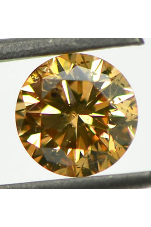 GIA Certified Diamond Fancy Brown Yellow Color Round Shape Loose 0.96 Carat