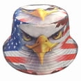 thumbnail image 3 of Sruoe American Flag Eagle Bucket Hat, 56-58CM Patriotic Bald Eagle Fisherman Hat, Reversible Sun Bucket Hat for 4th of July Outdoor Casual Daily Wear, 3 of 6