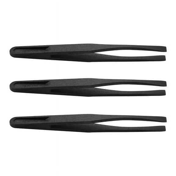 115Mm Tip Black Plastic Anti-Static Tweezers 3 Pcs y1985