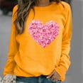 thumbnail image 2 of Chandails à Capuchon Graphiques pour Femmes Col Rond Manches Longues Imprimé Décontracté Ample Chandail Molletonné T-Shirt Blouse Hauts d'Automne, 2 of 2