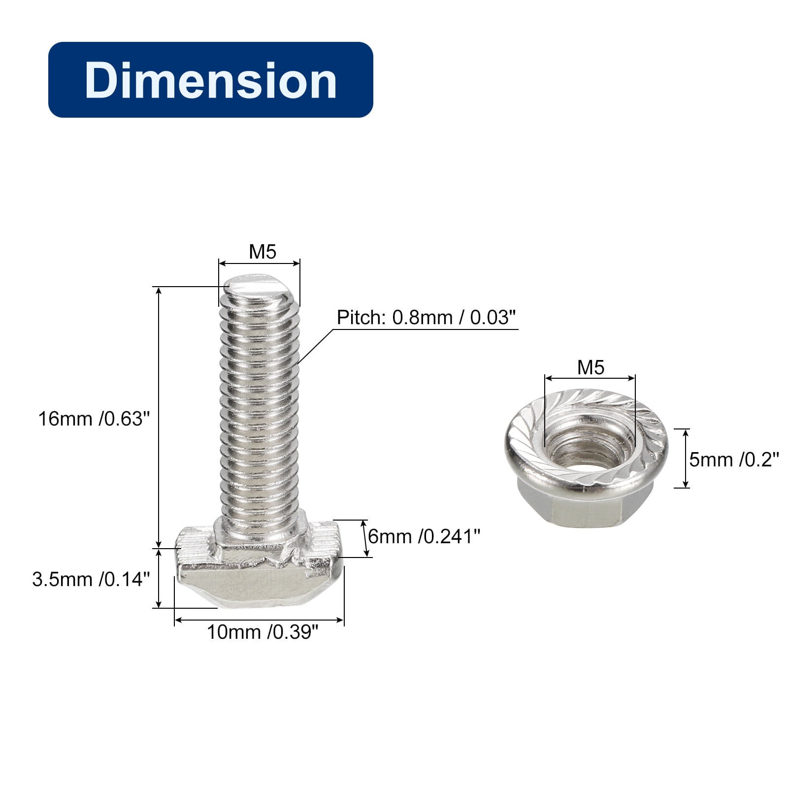 50 Vis à Tête Bouton M6x12mm - Uxcell - Acier Inoxydable - Lot