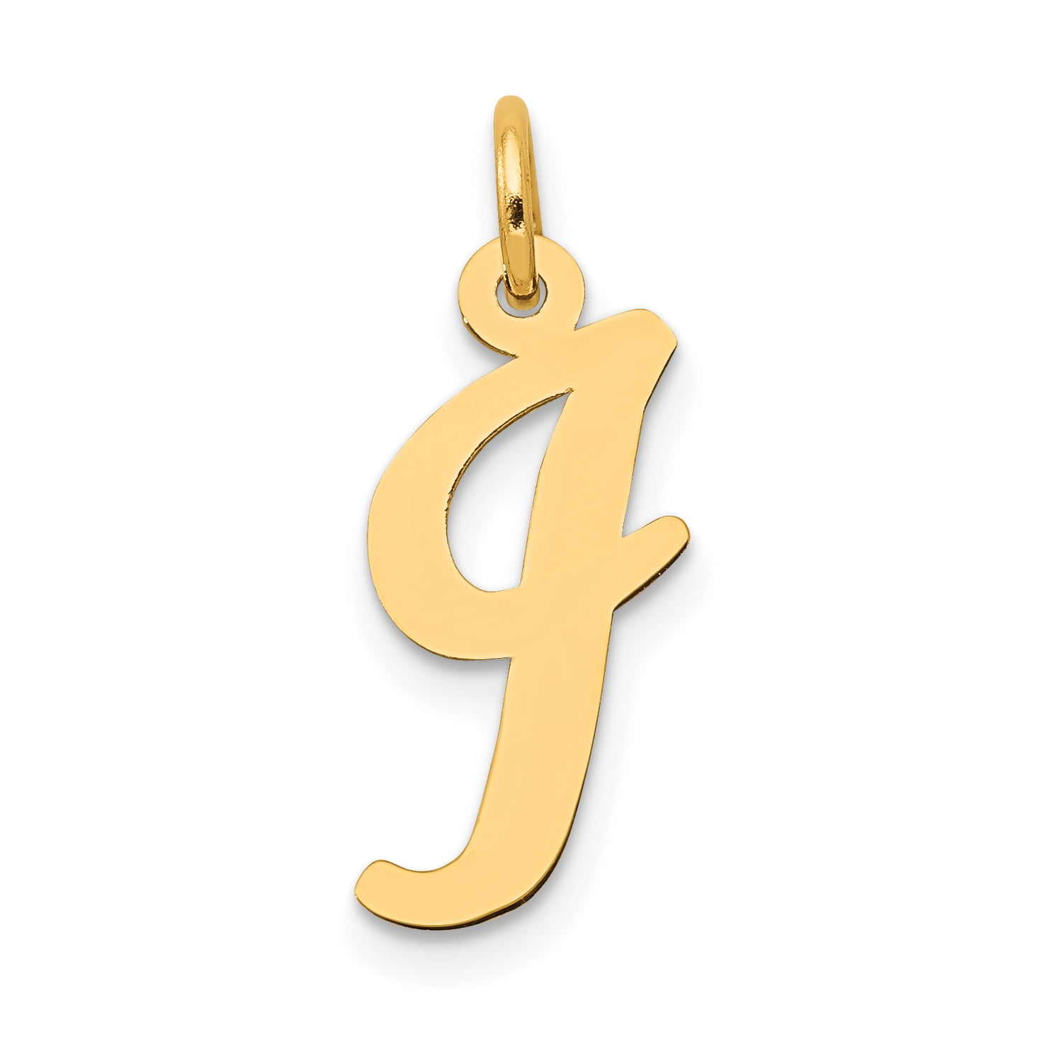 14k Yellow Gold Medium Script Initial Monogram Name Letter T Pendant Charm Necklace Fine Jewelry Gifts For Women For Her