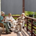 thumbnail image 6 of VOXBIN 9'Wx8'H Outdoor Roller Shades, Crank Operated Roll Up Patio Sun Shades, Porch Balcony Sun Blocking Window Blind, Grey, 6 of 10