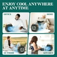 thumbnail image 6 of Air Fan Portable, Rechargeable Personal Air Cooler, Quiet Mini Air Conditioner Fan with 3 Speeds, Desk Cooling Fan for Bedroom, Car, Home, Camping, Travel, and Office, 6 of 7