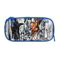 thumbnail image 5 of Uemuo Four Running Horses Printed Pencil Pen Case, Portable Pencil Pouch with Zipper, Compact Stationery Bag Makeup Bag, Pencil Bag for Home Office, 5 of 9