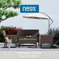 thumbnail image 6 of Nestl 4-Piece Outdoor Patio Furniture Set, Wicker Patio Conversation Set, Brown/Navy, 6 of 6
