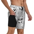 thumbnail image 4 of Xecao Pandas for Men's Swimming Trunks Swim Trunks Quick Dry Swim Shorts with Mesh Lining Funny Swimwear Bathing Suits, 4 of 9