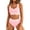 Pink, variant on MOSHU High Waisted Womens Bikini Sets Sporty Two Piece Swimsuits for Women Color Block High Cut Bathing Suits