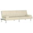 thumbnail image 6 of vidaXL Sofa Bed with Cup Holders Black Faux Leather, 6 of 15