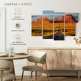 thumbnail image 4 of Elephant Stock Monument Valley Open Road Wall Art - Horizontal Multi Panel Canvas - Living Room Wall Decor - Transportation Multi Panel - Gray And Orange Decor - 24" x 14", 4 of 4