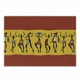 thumbnail image 1 of African Cutting Board, Dancing Abstract Wall Paint Indigenous Culture, Decorative Tempered Glass Cutting and Serving Board, Small Size, Dark Orange Yellow Black, by Ambesonne, 1 of 1