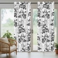 thumbnail image 4 of Black Gray Fruit Outdoor Curtains for Patio Waterproof,Windproof Privacy Curtains with Weighted Bottom,Vintage Plant Nature Botanical Flower Outside Drapes for Picnic Garage Yard 54"x84" 2 Panel, 4 of 8