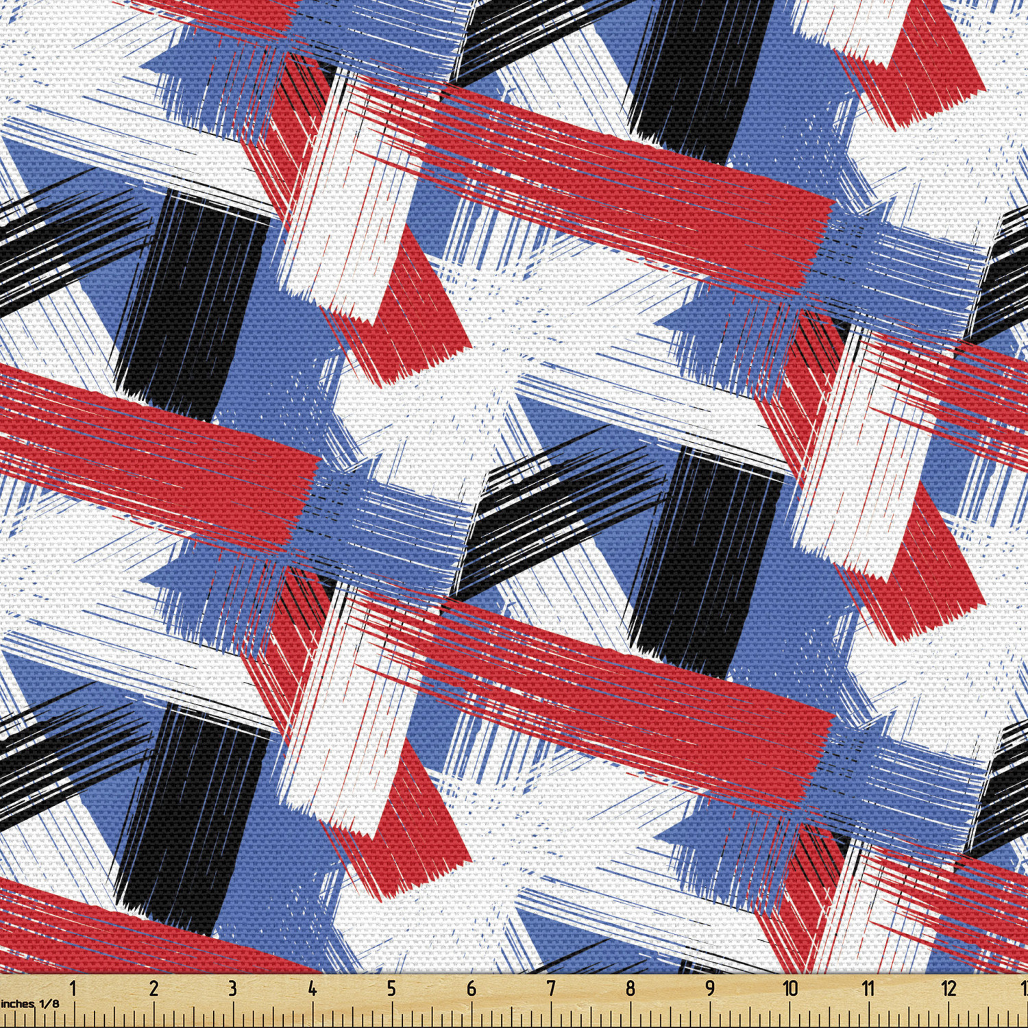 Abstract Fabric by the Yard Geometric Grunge Bold Stripes with
