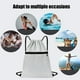 thumbnail image 4 of Mochila deportiva impermeable con cordón y bolsillo pequeño - Bolsa ligera de tela Oxford para guardar artículos esenciales de gimnasio, viajes y fitness Aestivo | Gris | AESTIVO, 4 of 7