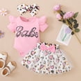 thumbnail image 4 of URMAGIC Infant Baby Skirt Set Leopard Print 3Pcs/set Romper+Tutu Skirt+Headband 0-18 Months, 4 of 11