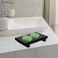 thumbnail image 4 of Raindrops 1Pcs Rectangular Wooden Soap Storage Tray for Bathroom Use Minimalist Design Black 9.04X5.89X1.49In, 4 of 8