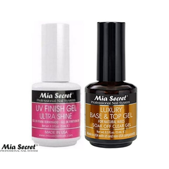 Mia Secret UV Finish Gel Ultra Shine  and Luxury UV Base & Top Gel 0.50 oz