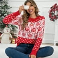 thumbnail image 6 of SOMER Women’s Ugly Christmas Sweater Snowflake Knit Pullover Long Sleeve Holiday Party Winter Warm Casual Top 2025 Red, 6 of 7