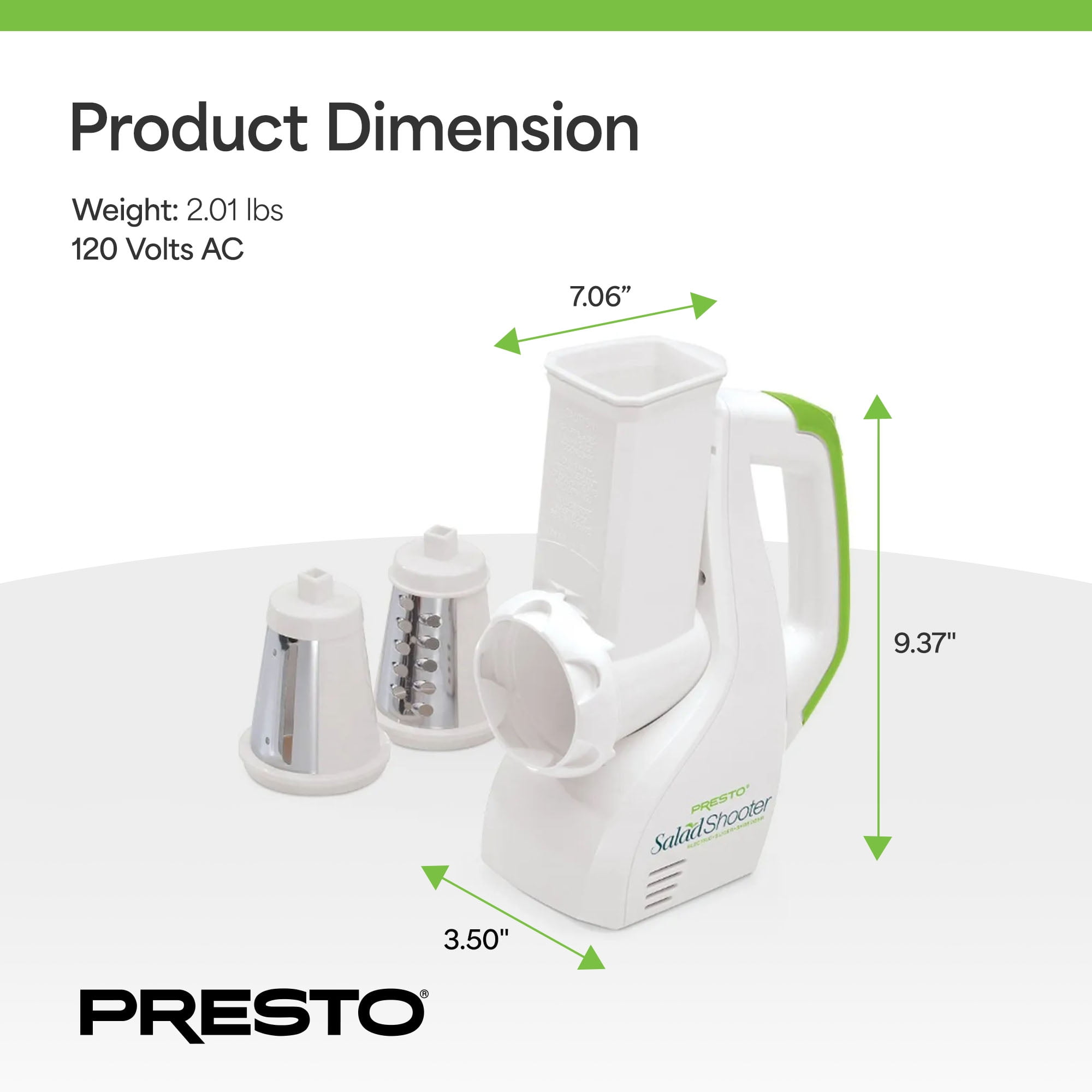 Presto 02910 SaladShooter Electric Slicer/Shredder, Handheld Food