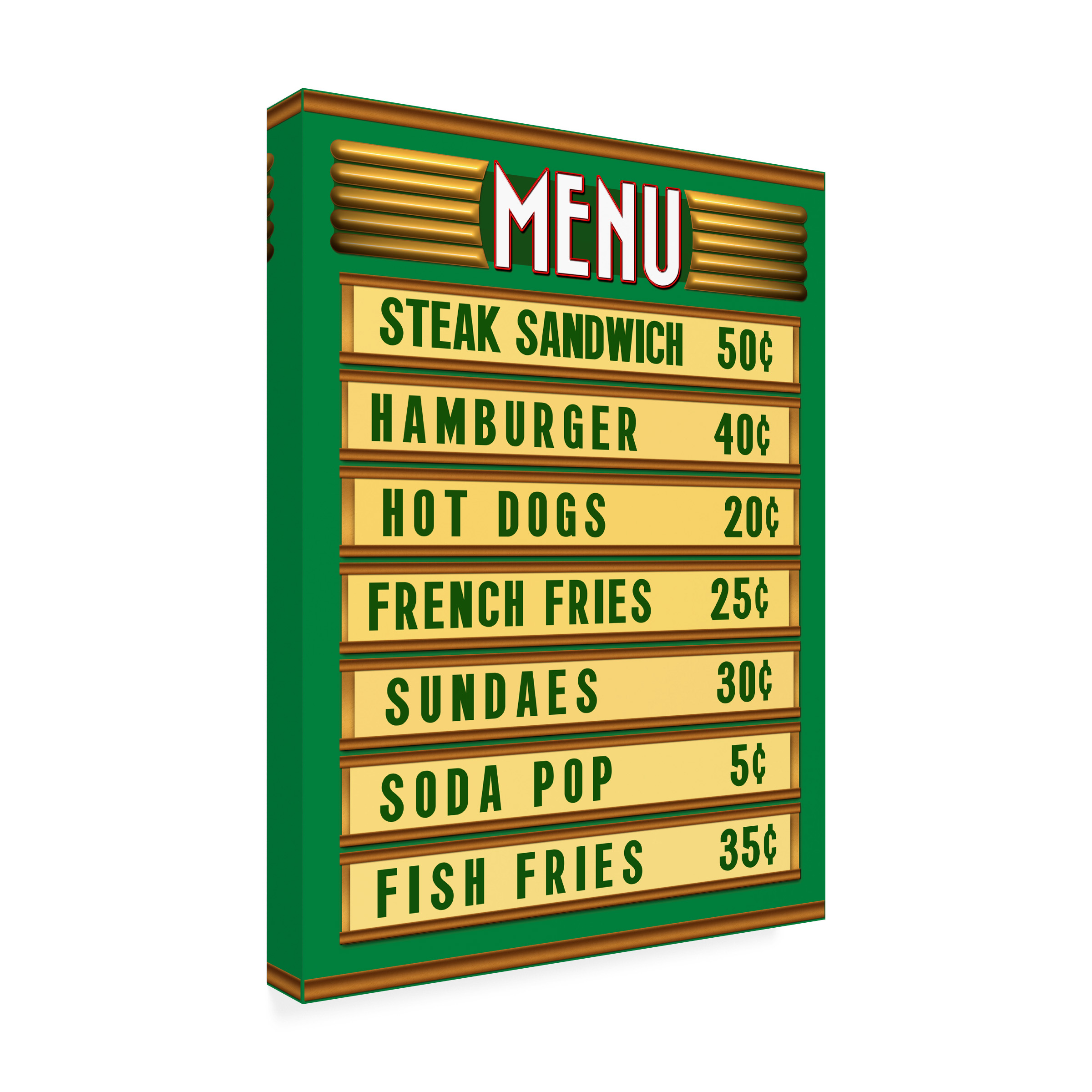 RetroPlanet 'Green Burger Joint Menu' Canvas Art