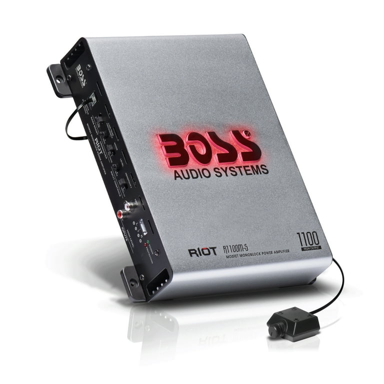 BOSS Audio R1100M-S Riot 1100W Mono Car Amplifier, MOSFET Power