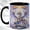 Black, variant on Rainbow Dragon Coffee Mug, Crystal Fantasy Mug, Ceramic 11 oz