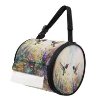 ZIATUBLE Hummingbird Flower Paper Towel Holder Foldable Tissue Paper Dispenser Organizer Stain Resistant Paper Dust Cover Storage Bag Easy to Clean Paper Pouch Storage Home Decor