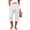 White, variant on Women’s Waffle Capirs - Summer Straight Leg Elastic Waist Waist Bottoms - Loose Comfy Beach Vacation Casual Trousers