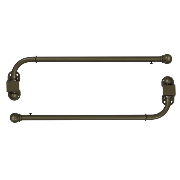 Urbanest 1/2” Adjustable Wall Mounted Swing Arm Rods 14"24", Antique
