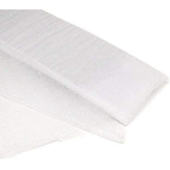 DECORATIVE SILK INC. tulle Glitter Fabric 54" by 10 Yards (30 ft) Tulle Bolt for Wedding, party and Decoration (WHITE)