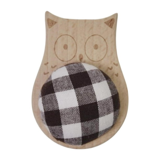 Cojín de alfileres de costura Accesorios de costura Manualidades de bricolaje Base de madera estable Alfiler resistente Marrón