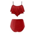thumbnail image 3 of FAIWAD 2 Piece Bikini Sets for Women High Waisted Ruffle Swimsuit with Shorts Slim Stretch Bathing Suits Summer Beach Wear, 3 of 6