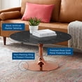 thumbnail image 5 of Modway Lippa Round Artificial Marble 36" Coffee Table in Rose Black, 5 of 6