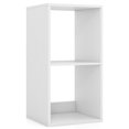 2-Cube Bookcase, white, with back guardrail, anti-tipping kits, and ...