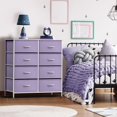 thumbnail image 2 of YSNW Dresser with 8 Drawers - Storage Unit Organizer Chest for Clothes - Bedroom, Kids Room, Nursery, & Closet (Purple, 31.5 x 12 x 32-8 Drawer), 2 of 12