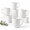 Arctic White-Full: 16 oz, variant on Arctic White Full: 12 oz Ceramic Coffee Mug Set of 4 with Embossed Patterns