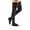 Ebony, variant on mediven comfort for Men & Women, 15-20 mmHg Thigh High w/Beaded Silicone Top Band Open Toe Compression Stockings, Ebony, VI-Standard