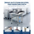 thumbnail image 2 of Stainless Steel Work Table, with 3-Sided Backsplash & Wheels, Height-Adjustable Undershelf, Prep Commercial Table for Restaurant, Hotel, Home and Warehouse, 30x30inch, 2 of 8
