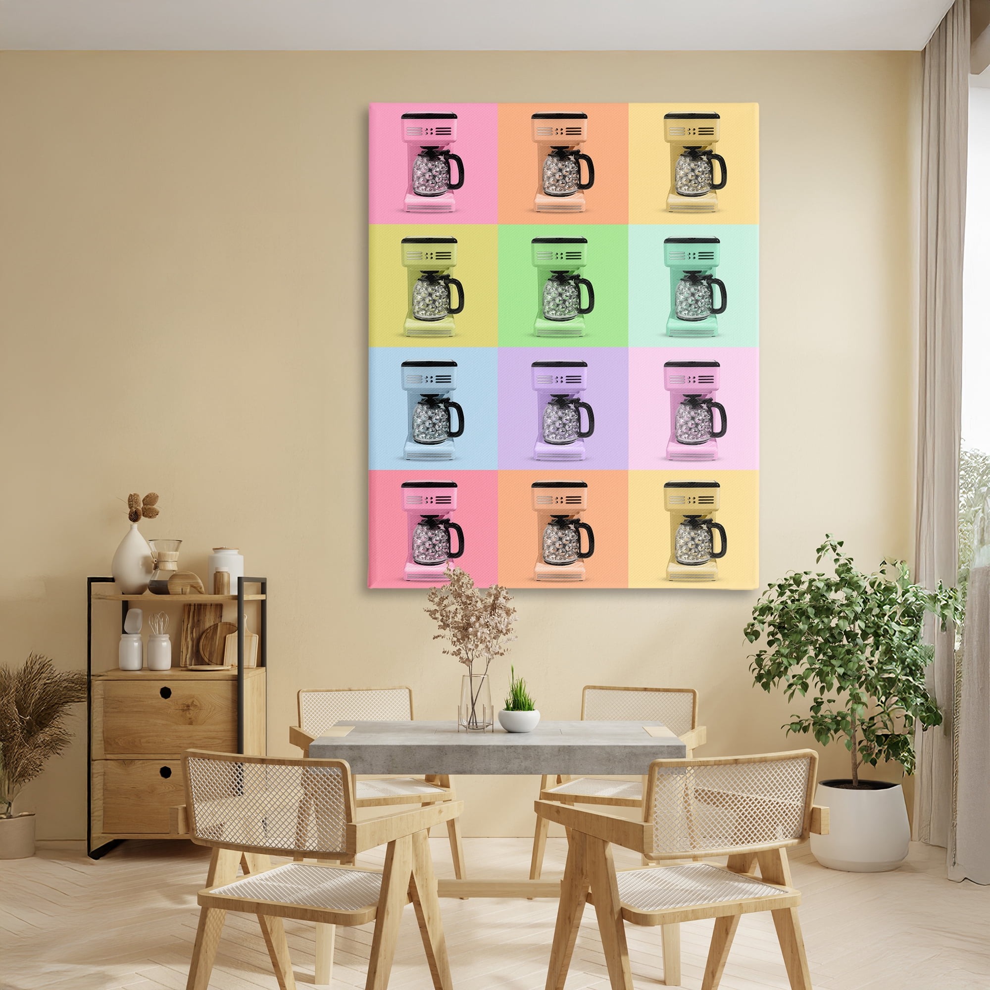 Stupell Industries Disco Coffee Maker Collage Canvas Wall Art, design by LISH Creative