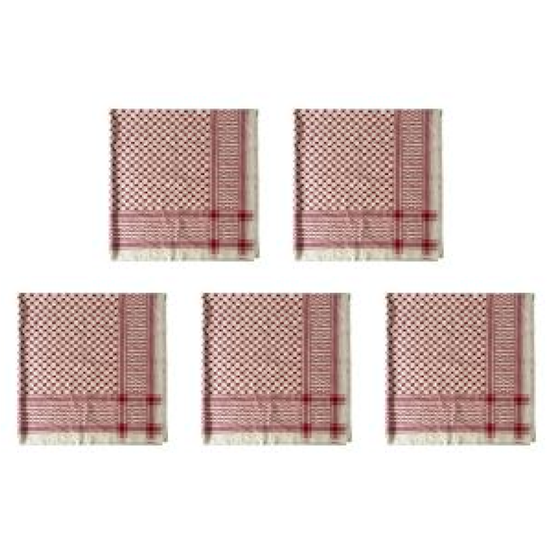 Pañuelo árabe para la cabeza para hombre, turbante de algodón, gorro musulmán Jacquard (122*122cm), rojo