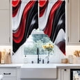thumbnail image 4 of Abstract Gradient Stitching Swag Curtain Valance for Windows, Black Gary Red Water Ripple Window Treatments Short Swag Topper for Kitchen Windows Bathroom Bedroom, 36"x36", 4 of 8