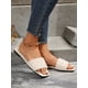 thumbnail image 3 of Women's Flat Sandals Plus Size Summer Beach Slippers With Rhinestone Decoration, 3 of 5