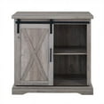 thumbnail image 4 of Pemberly Row 32" Farmhouse Sliding Barn Door Wood Accent Chest in Gray Wash, 4 of 4