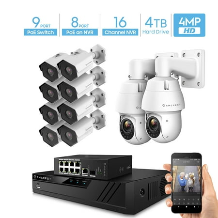 Amcrest 4MP Security Camera System, w/ 4K 16CH PoE NVR, 8