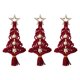 thumbnail image 1 of Gibobby UNIDS Árbol de Navidad Adornos Tejidos A Mano Decoración de Navidad Colgante Colgante de Pared Artesanías Simples(Rojo), 1 of 5