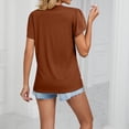 thumbnail image 3 of Tops for Women Trendy Suits Women Large T Shirts Ladies Silk Tops Memory Foam Womens Christmas Dress Blouse 7 Shirt Fitted Shirt Loose Fitting Athletic Shirts Rayon Work Work Clothes Wome Brown S, 3 of 4