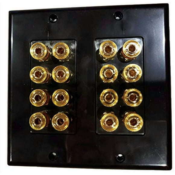 Plaque Murale 16 Post 8 Haut-Parleurs - Noir - Série Media Room pour un Aspect et une Sensation Professionnels pour Votre Théâtre par HDTVhookup.comTM