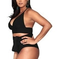 thumbnail image 2 of Danhjin Womens Plus Size Bikini High Waisted Swimsuits Two Piece Bathing Suits Tummy Control Swimwear on, 2 of 6